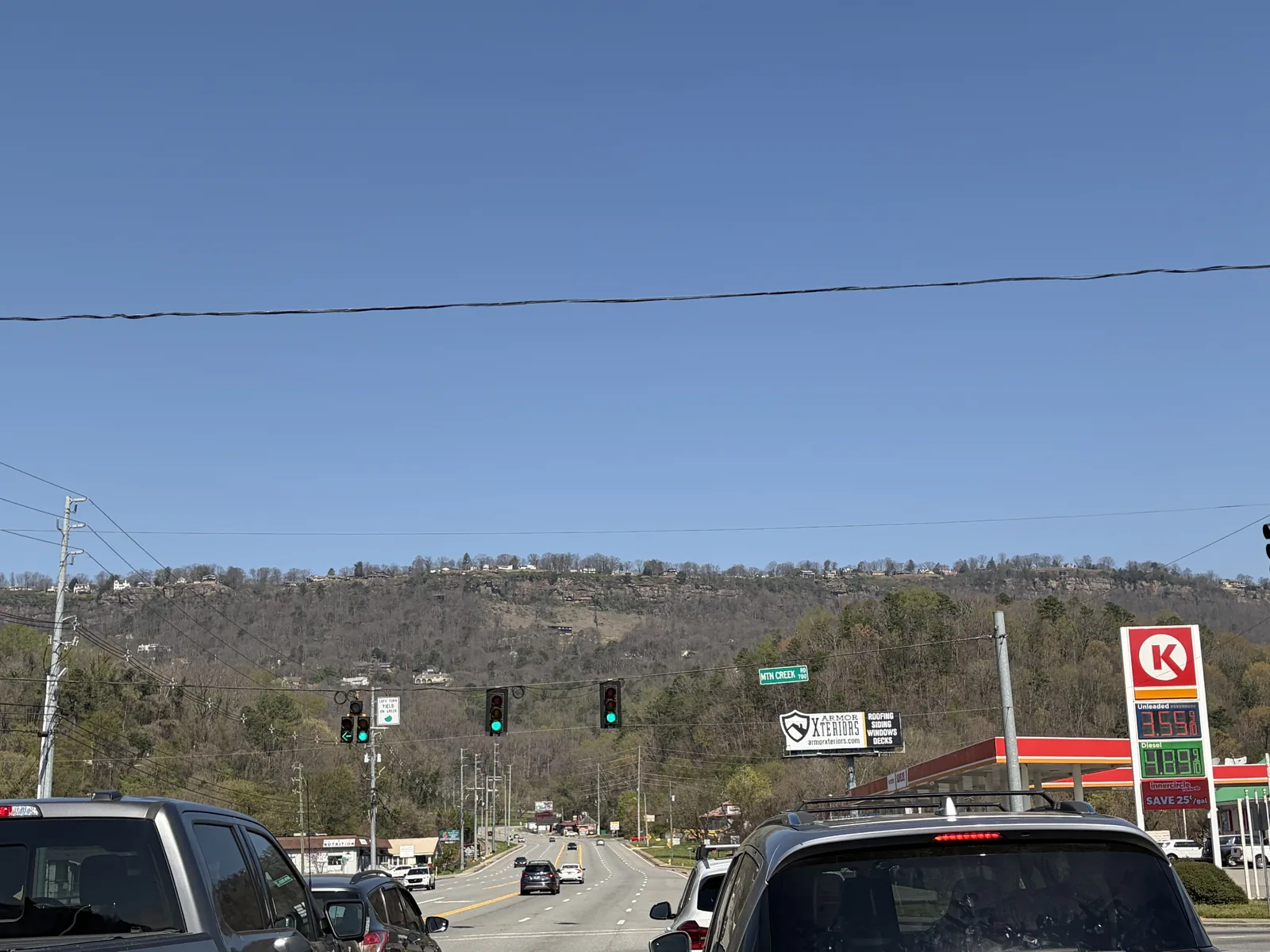 Signal Mountain seen from U.S. 127 in Chattanooga, on the road up to the town of Signal Mountain.