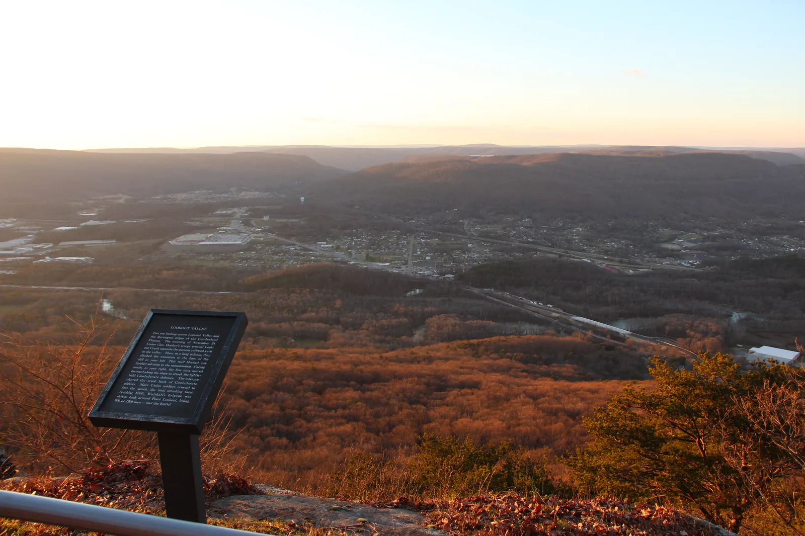 Lookout Valley seen from Point Park on Lookout Mountain, west of downtown Chattanooga.