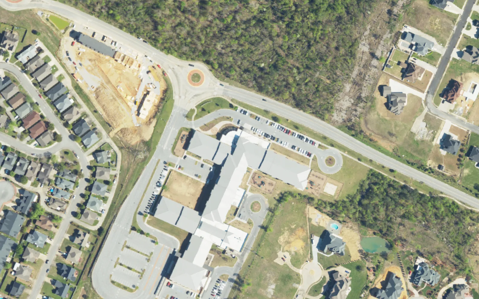 East Brainerd Elementary School on Goodwin Road, seen from the air.